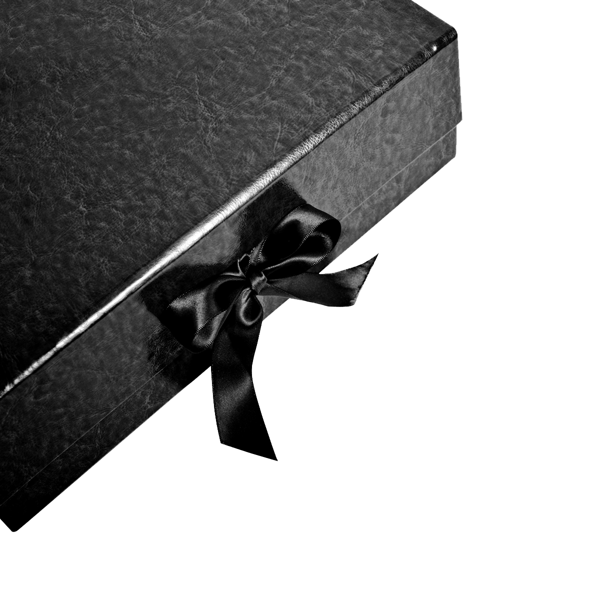 Sample Of Square Shallow Black Vegan Leather - CustomF2FBox