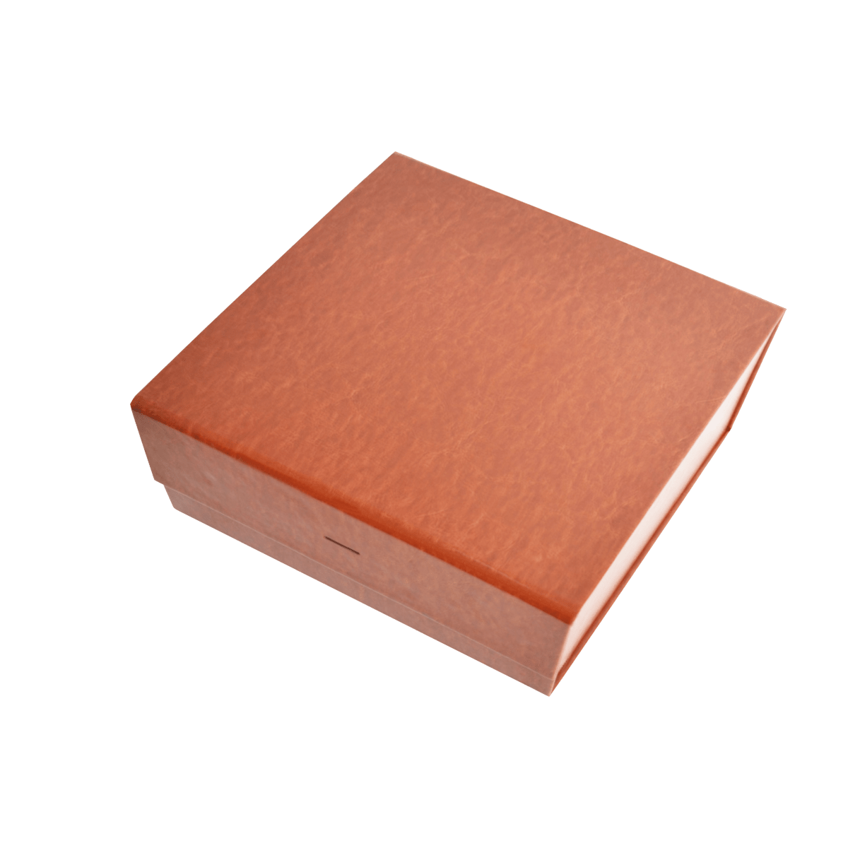 Sample Of Square Shallow Brown Vegan Leather - CustomF2FBox