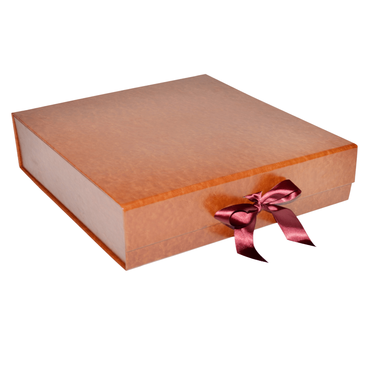 Sample Of Square Shallow Brown Vegan Leather - CustomF2FBox
