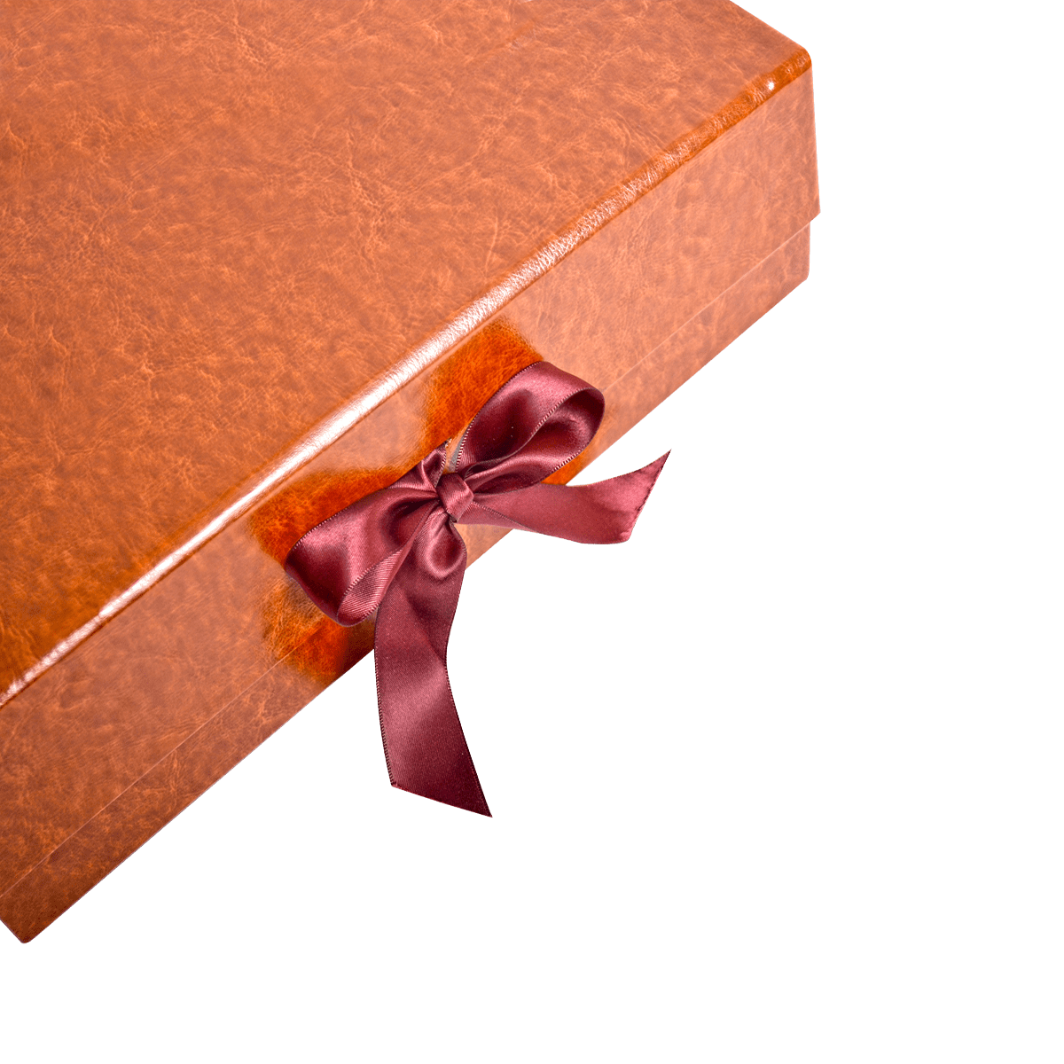 Sample Of Square Shallow Brown Vegan Leather - CustomF2FBox