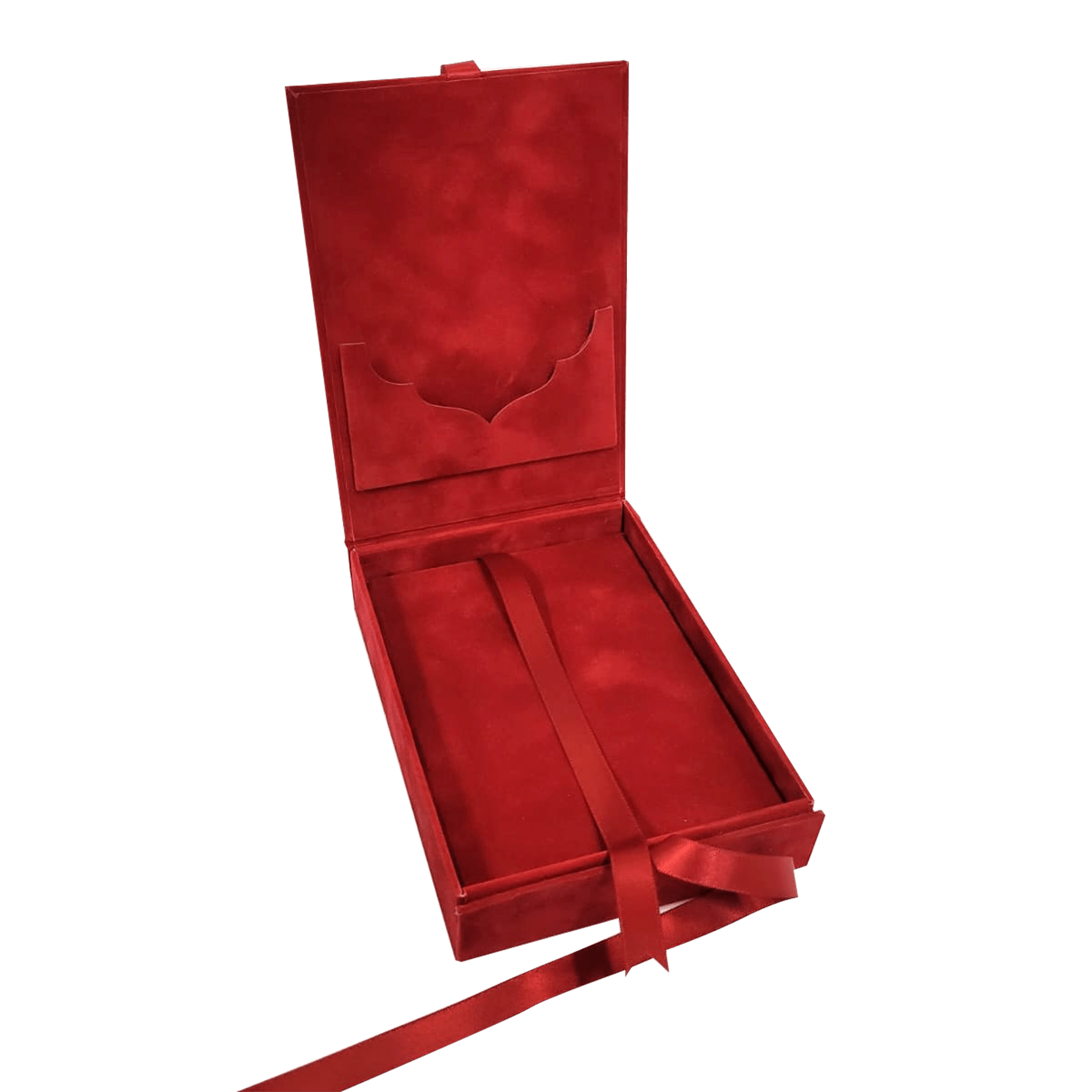 Invitation Box Red Suede - CustomF2FBox