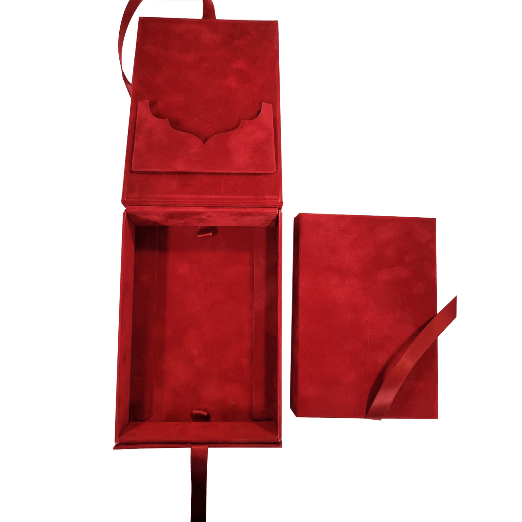 Invitation Box Red Suede - CustomF2FBox