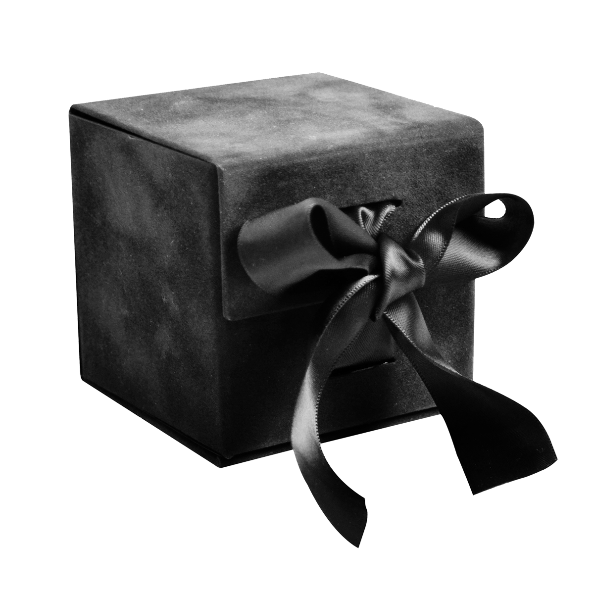 Large Cube Black Sensational Suede - CustomF2FBox