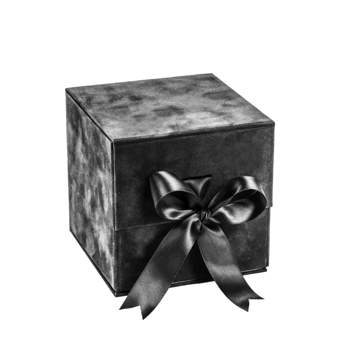 Large Cube Black Sensational Suede - CustomF2FBox