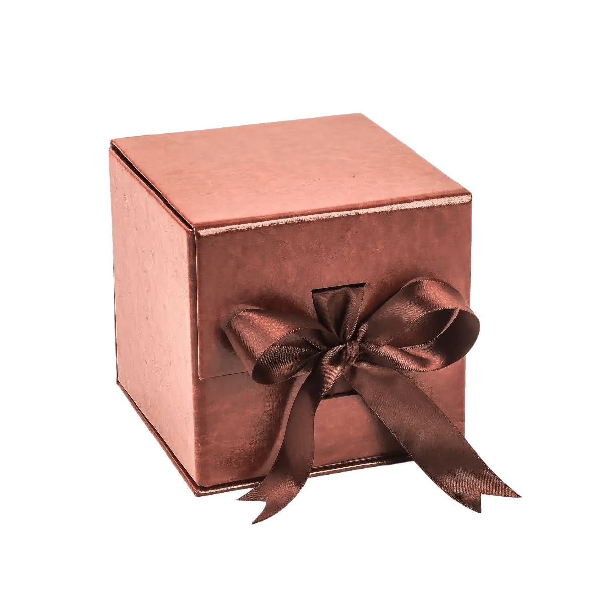 Large Cube Brown Vegan Leather - CustomF2FBox