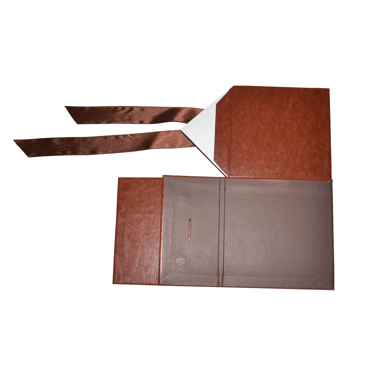 Large Cube Brown Vegan Leather - CustomF2FBox