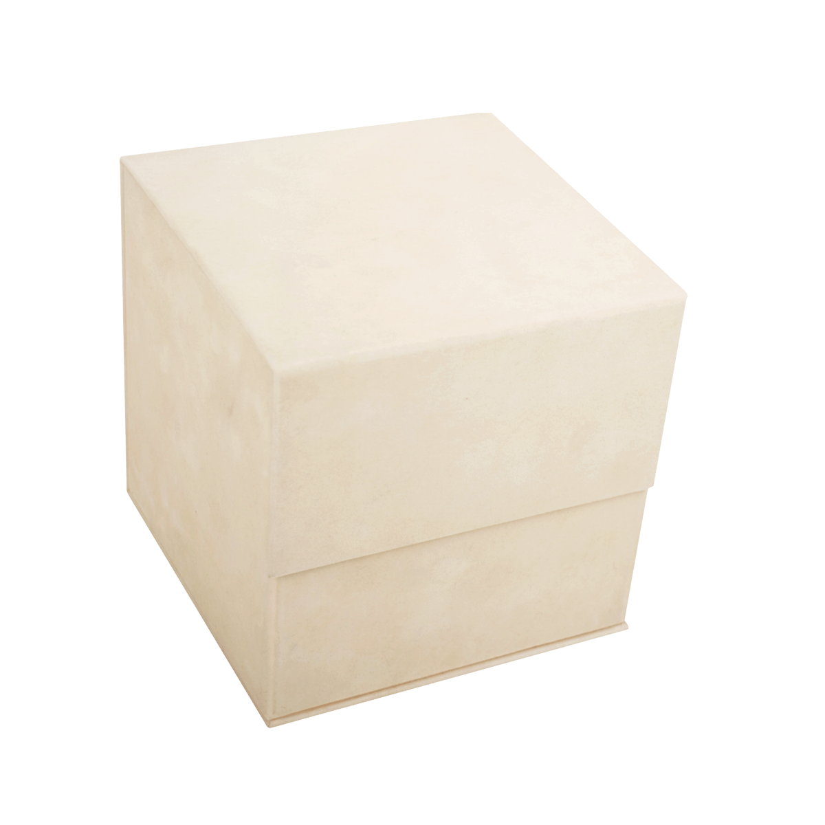 Large Cube Ivory Sensational Suede - CustomF2FBox