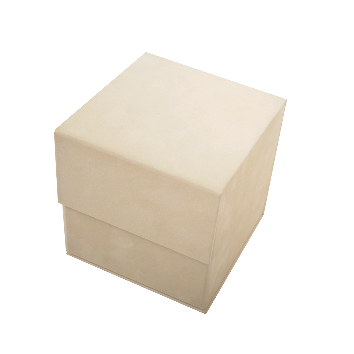 Large Cube Ivory Sensational Suede - CustomF2FBox