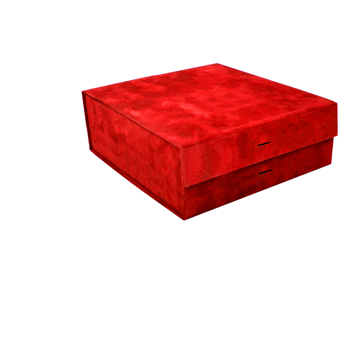 Large Square Red Sensational Suede - CustomF2FBox