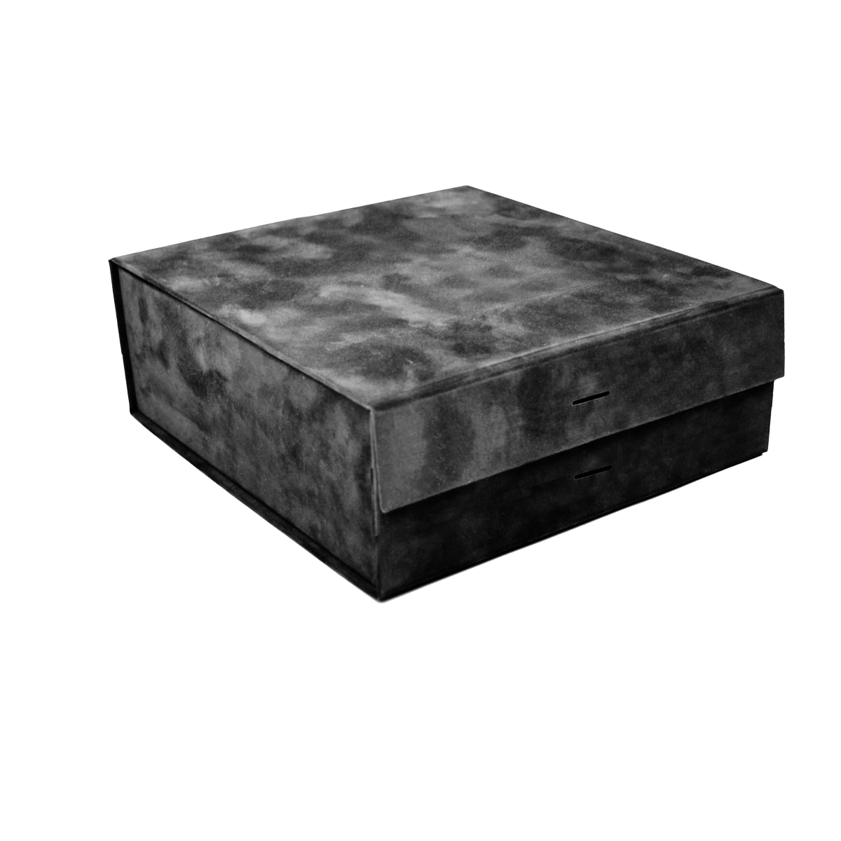 Large Square Shallow Black Sensational Suede - CustomF2FBox