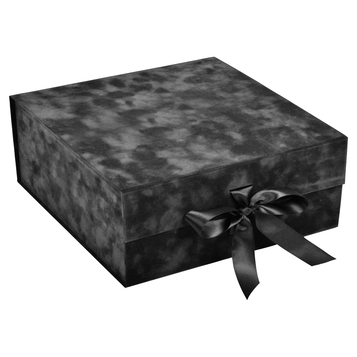 Large Square Shallow Black Sensational Suede - CustomF2FBox