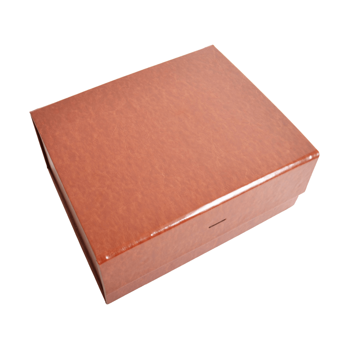 Large Square Shallow Brown Vegan Leather - CustomF2FBox