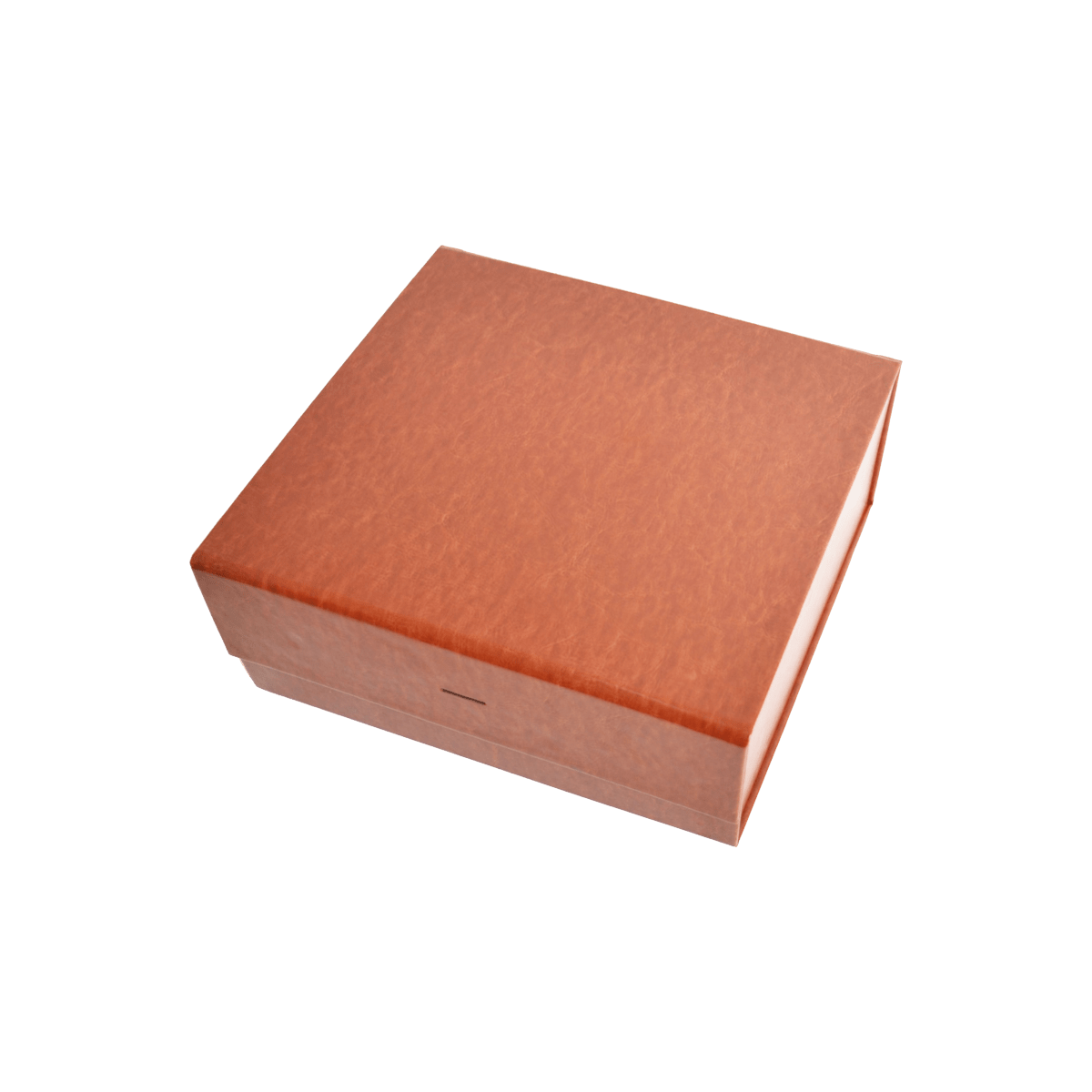 Large Square Shallow Brown Vegan Leather - CustomF2FBox