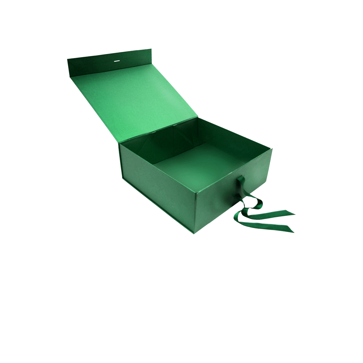 Large Square Shallow Green Majestic Metallic - CustomF2FBox