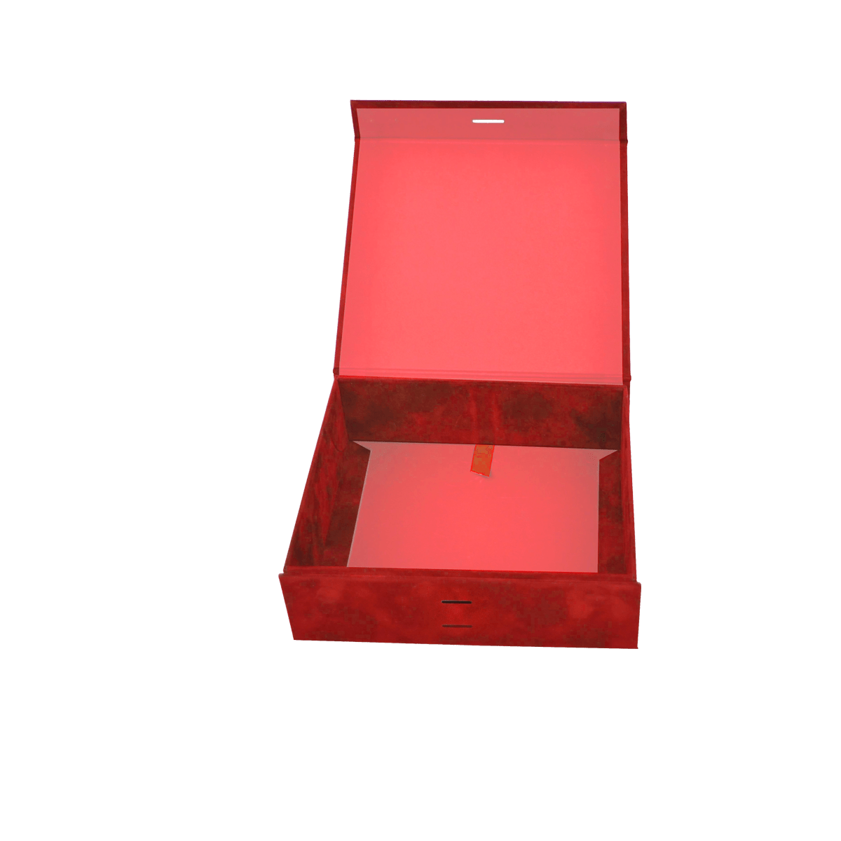 Large Square shallow Red Sensational Suede - CustomF2FBox