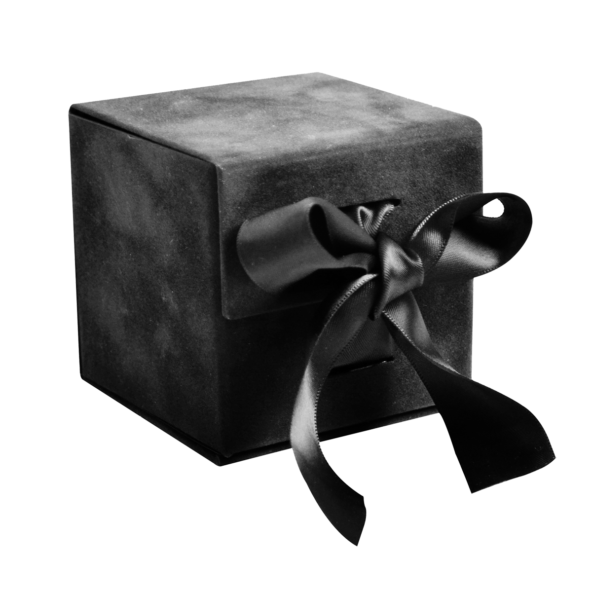Sample Of Large Cube Black Sensational Suede - CustomF2FBox