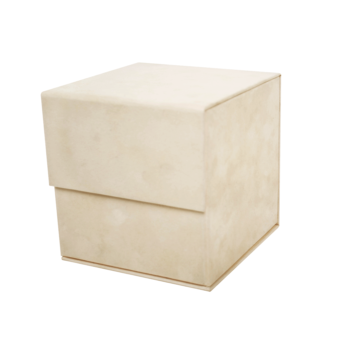 Small Cube Ivory Sensational Suede - CustomF2FBox