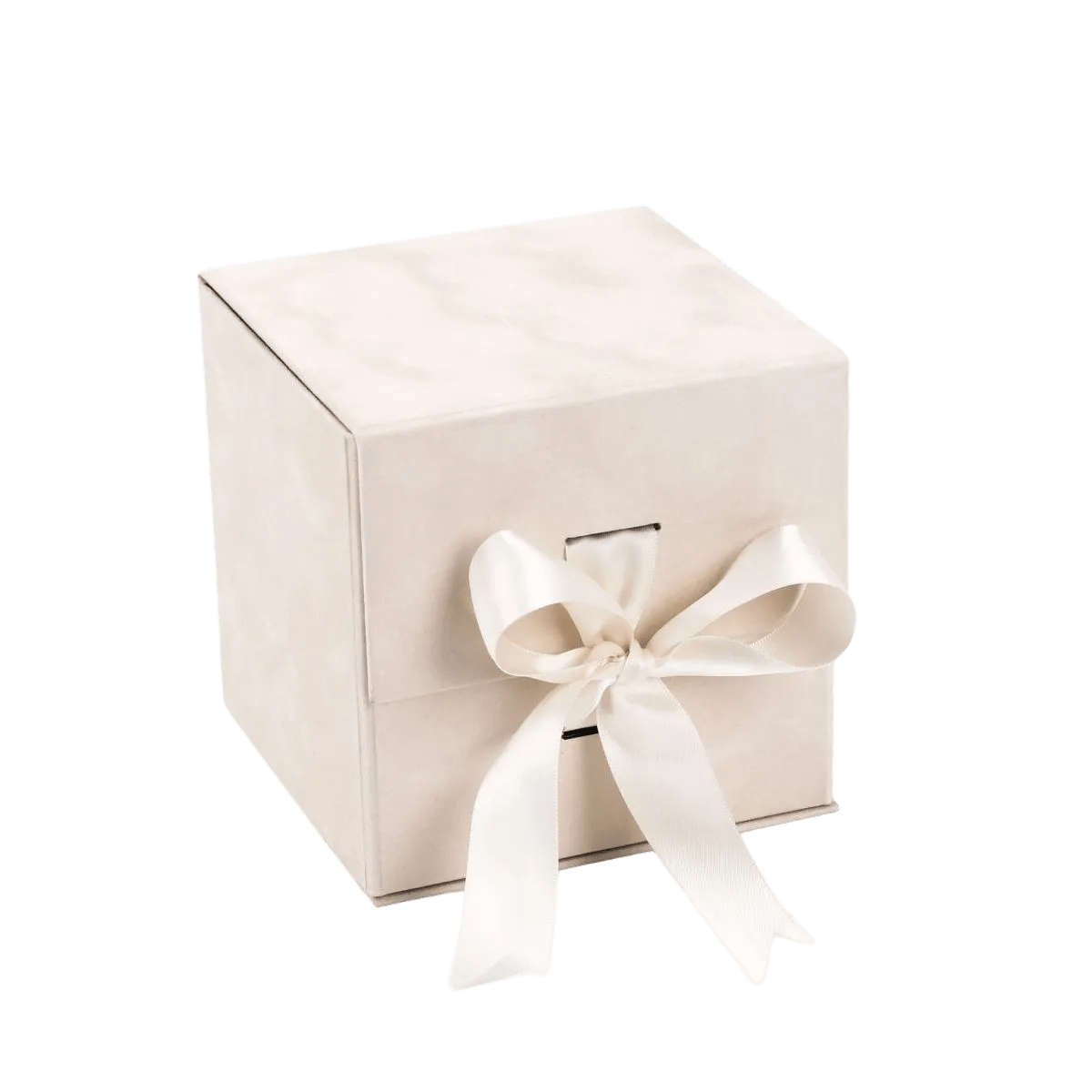 Small Cube Ivory Sensational Suede - CustomF2FBox