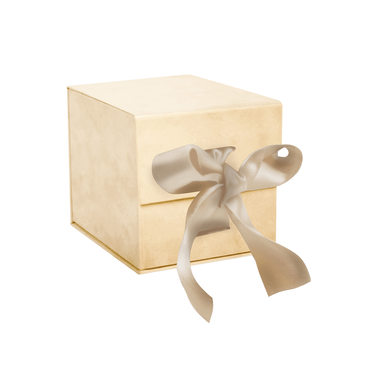 Small Cube Ivory Sensational Suede - CustomF2FBox