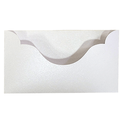 White Majestic Metallic Boat Shape Pocket - CustomF2FBox